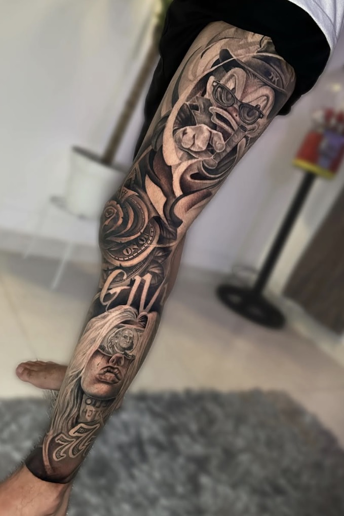 Tatuaje en black and grey
